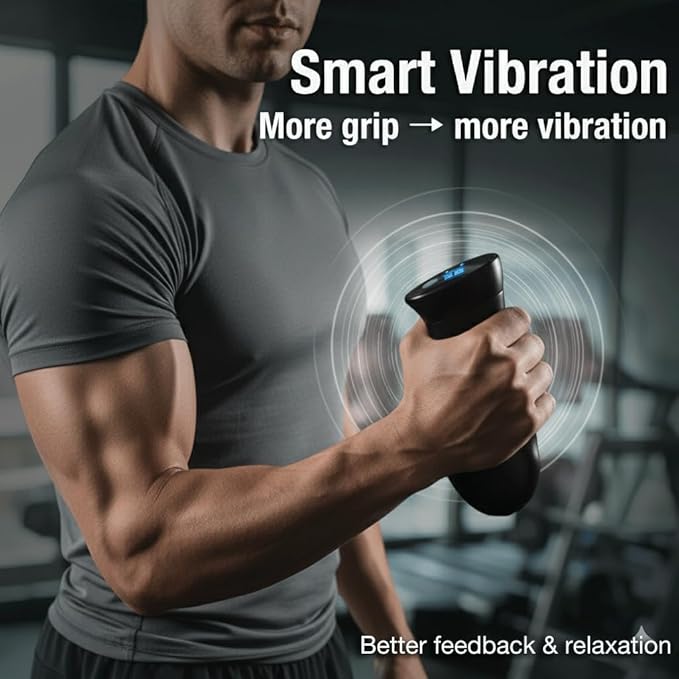 Digital Grip Strength Trainer, 0–440 lb Hand Gripper Strengthener with Real-Time Display (No Sound), 2 Modes: Test & Smart Vibration, Ergonomic Hand Grip & Forearm Strengthener, USB-C Rechargeable Hand Exerciser