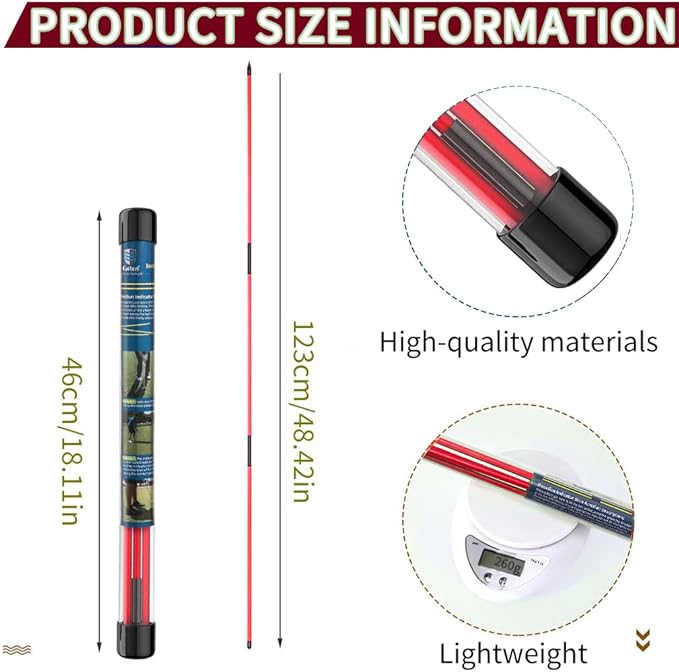 CAITON Golf Alignment Sticks 2 Sets - 48inch Alignment Practice Rods, Foldable for Easy Portability, Golf Training Aids to Improve Golf Swing, Putting Posture, with Storage Tube