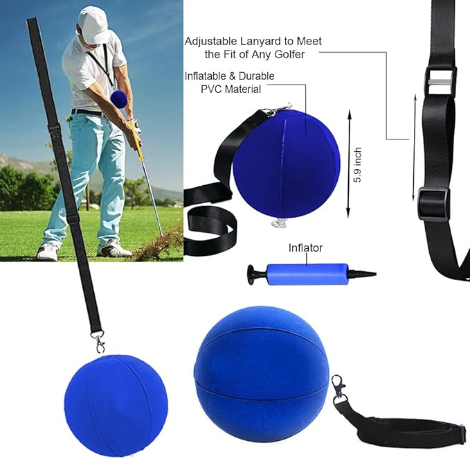 Amy Sport Golf Swing Training Aid Wrist Hinge Adjustable Arm Band with Hanger Smartball Connection Band for Correction, Men Women Ball Between Arms Practice Tool