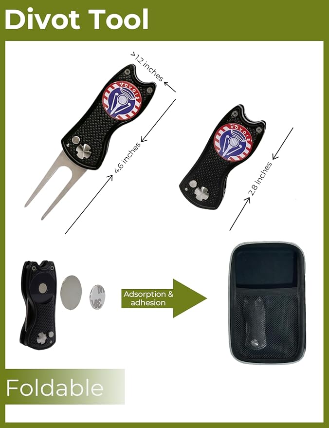 Golf Ball line Marker Tool and Divot Tool Kit- Golf Ball Marker Stencil,Golf Ball Alignment Marking Tool,Golf Present,Golf Starter kit,hat Clip,Golf Bag Accessories,Golf Ball Stamps Substitute