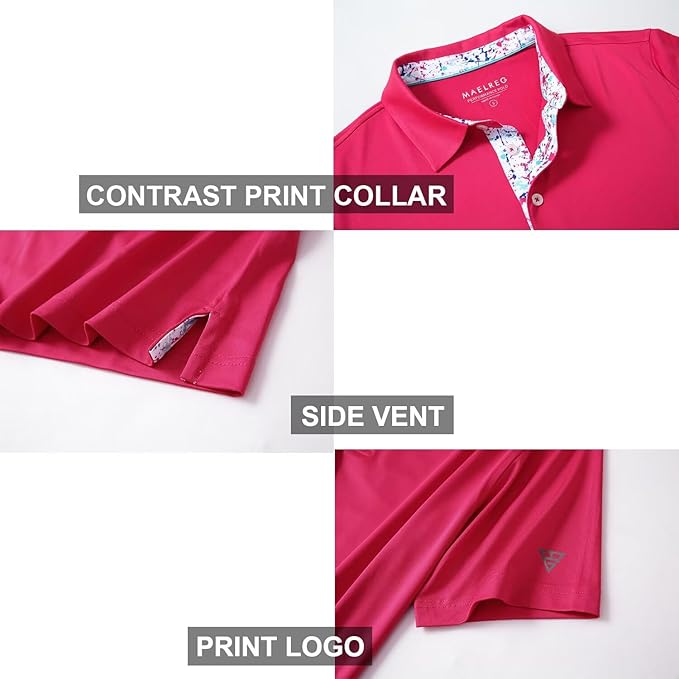 Mens Polo Shirts Short and Long Sleeve Casual Solid Stylish Dry Fit Performance Designed Collared Golf Polo Shirts for Men