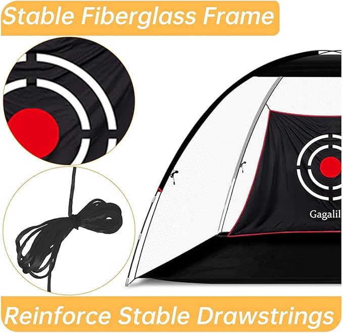 Gagalileo Golf Net: Backyard Practice Hitting Driving Training by Turf Mat Target Real Ball Indoor Outdoor Chipping Swing Gift for Golfers Dad Husband Men