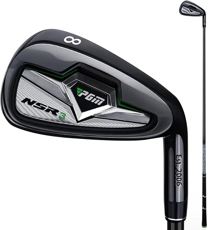 PGM Golf Clubs NSR III Irons Set (5, 6, 7, 8, 9, PW, S) with Graphite Shafts for Right-Handed Golfers – S/R Flex