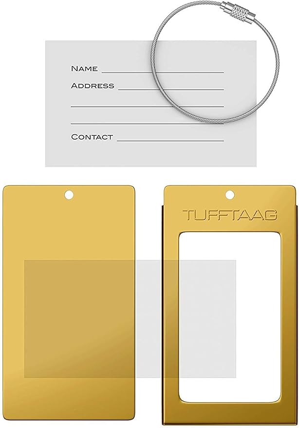 Luggage Tags Business Card Holder by TUFFTAAG - Durable Travel ID Bag Tag in Multiple Color Options, Perfect for Suitcases, Backpacks, and Carry-Ons, Easy Identification, Secure and Stylish