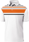 JACKETOWN Mens Polo Shirts Short Sleeve Print Dry Fit Performance Moisture Wicking Casual Collared Golf Shirts