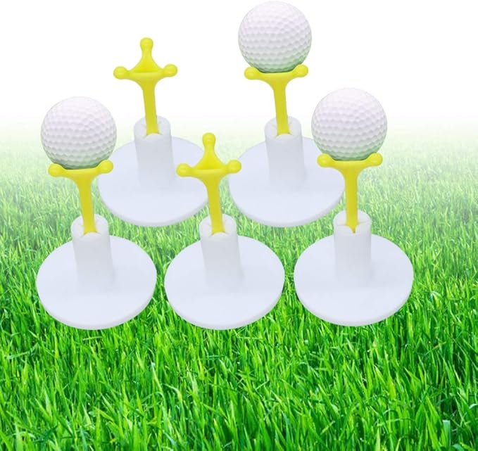 Golf Rubber Tee Holder Set for Golf Driving Range Tee Practice Tool Pack of 5