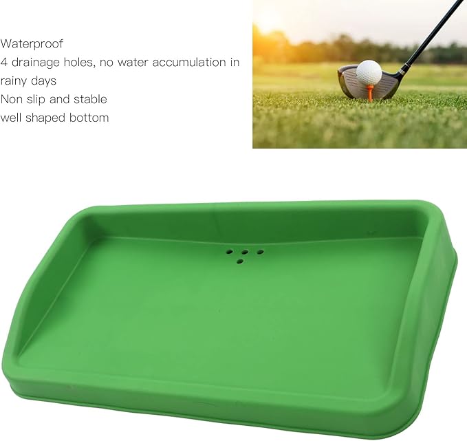 EVTSCAN Heavy Duty Rubber Golf Ball Tray, 4lb, Holds up to 100 Practice Balls, Compatible with All Hitting Mats, Range Ball Tray, Won’t Blow Away
