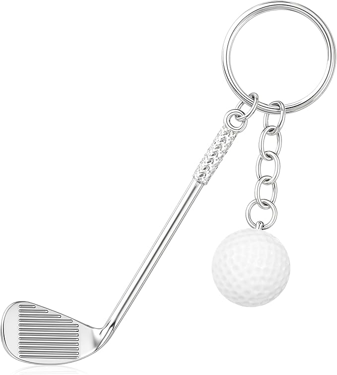 Golf Club Keychain, Golf Gifts Keychain for Men Women Golfers Mini Alloy Golf Keychain Golf Racket Ball Pendant Keychain, Golf Ball with Keychain Bag Pendant Decorations Sports Golf Lovers Gifts