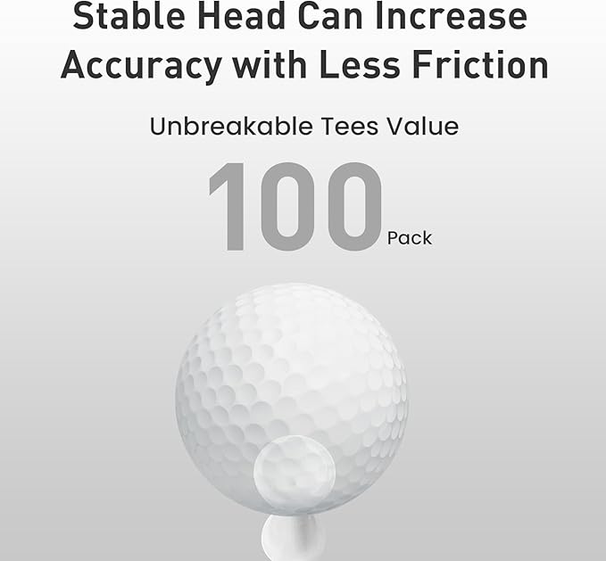 FINGER TEN Plastic Golf Castle Tees Step Down Unbreakable Mixed or Same Height Value 100 Count, 2 3/4, 2 1/4, 2, 1 3/4, 1 1/2 Inch Length Colorful for Practice