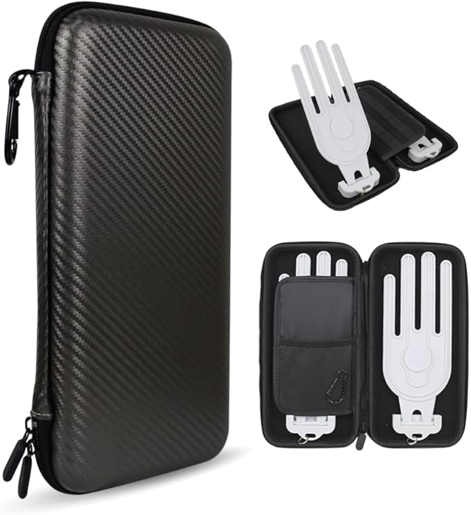 Scott Edward Golf Glove Case Holder with Golf Glove Shaper Protective Golf Accessories Case Bag Hard Case Organizer with Storage Slots for Balls, Tees, Markers, Golf Gifts for Men & Women