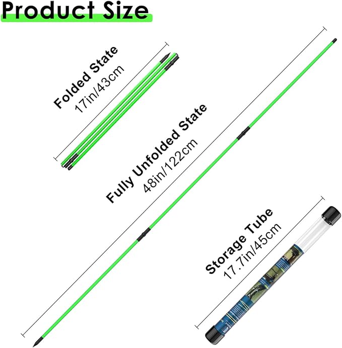 Rhino Valley Golf Alignment Sticks - 48" Collapsible Golf Practice Rods for Aiming, Putting, Full Swing Trainer, Posture Corrector with Clear Tube Case, Golf Training Equipment