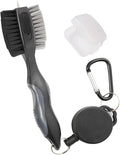 Golf Club Brushes, Golf Cleaning Tool, with Retractable Cleaning Nails, Nylon and Wire Bristles Oversize Double Brush Head with 2ft Retractable Zip-line Metal Buckle