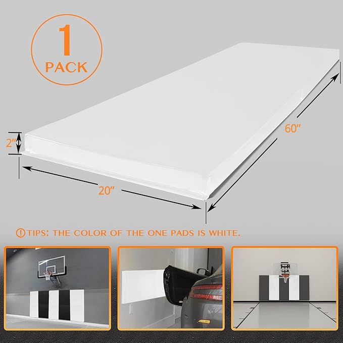 PROGOAL Gym Wall Paddings Basketball Court Wall Protection Pad - 2”Thick Foam Wall Mat Durable Protector for Wall-Mounted Basketball Hoops Garage Taekwondo（60" Lx20 W）