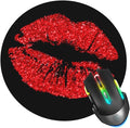 Red Lips Mouse Pad, Lipstick Mouse Pads for Desk, Stitched Edge Mousepad with Non-Slip Rubber Base, Gaming Mouse Mat for Computer Laptop Home Office