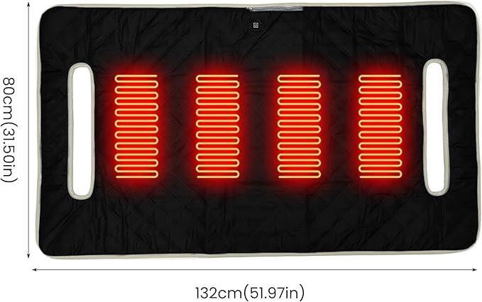 Heated Golf Cart Seat Cover,Non-Slip Winter Golf Cart Seat,Universal Fit, Easy Installation,4 Heating Zones, USB/Type-C Powered, Non-Slip & Waterproof, Ideal Golf Gift for Men