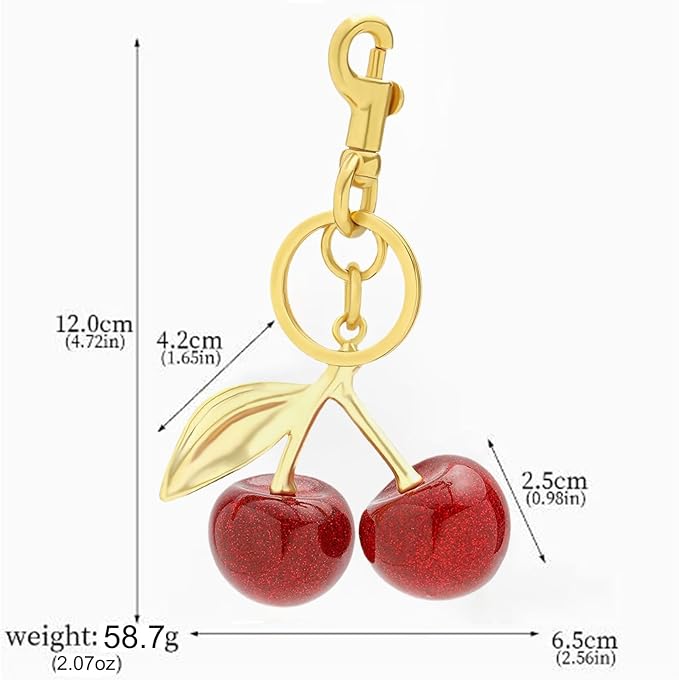 Fruit Bag Charm Purse Charms Keychain Strawberry Cherry Accessories Keychain For Women Birthday Valentine Day Gifts