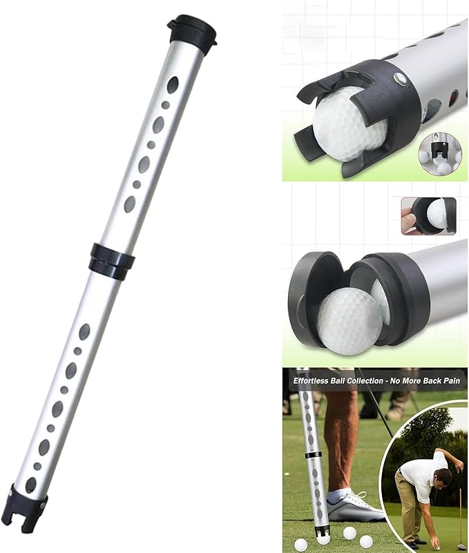 Golf Ball Retriever Collector Sturdy Professional Practice Aid for Men Women Ergonomic Training Accessories Grabber Tool