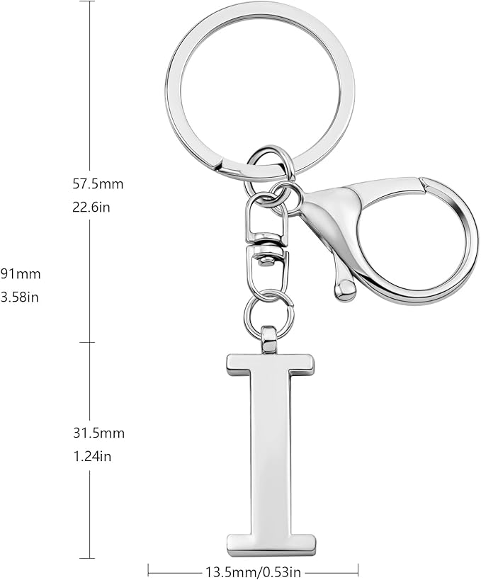 LAXPICOL Gold Letter A-Z Keychain for Women Bag Charms Purse Charms For Handbags Metal Alphabet Initial Letter Keychain