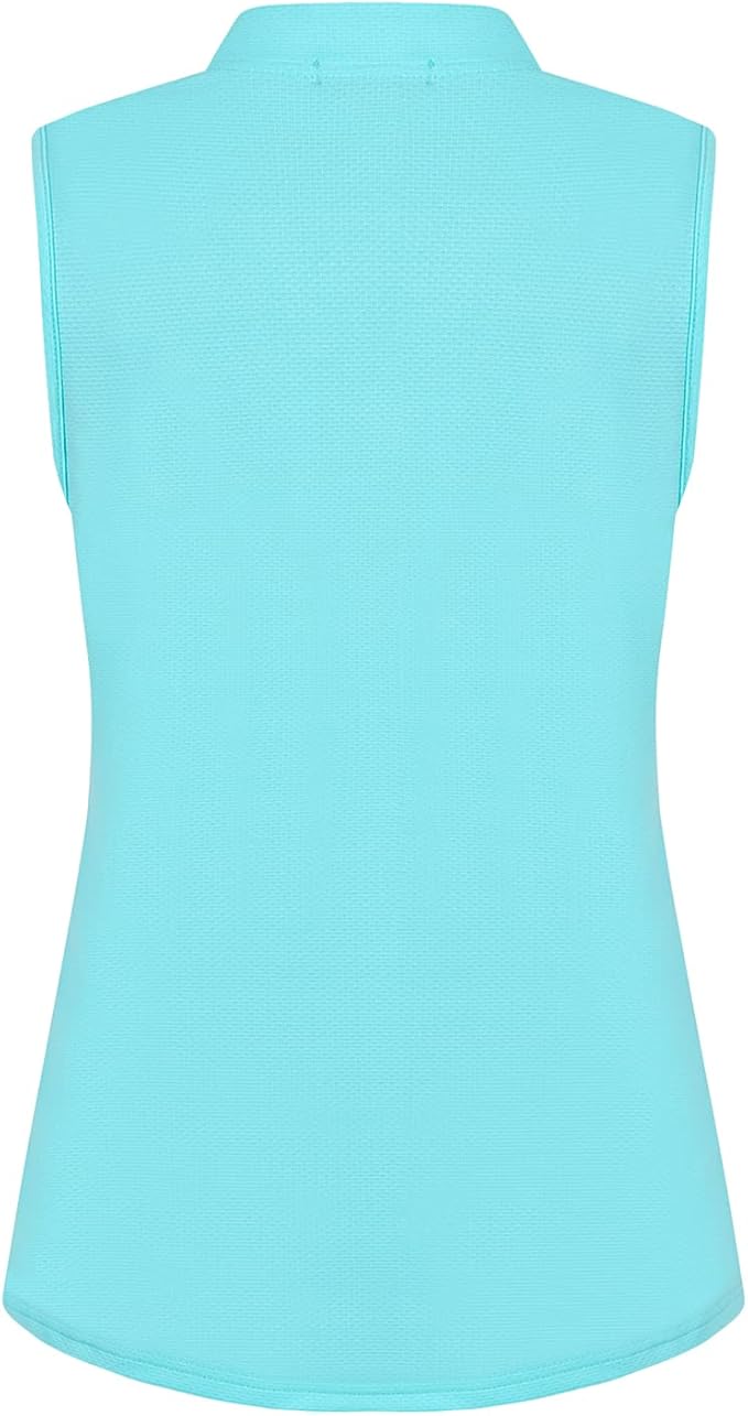 Womens Sleeveless Golf Polo Shirts Lightweight Tennis Sport Tops