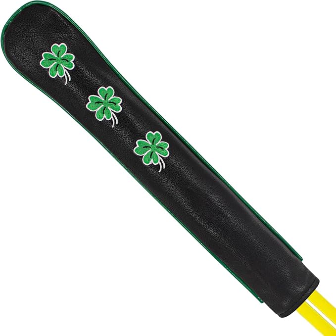 Golf Alignment Stick Cover Premium Leather Perfect Cover for Alignment Sticks Classic Blank Direction Rod Design Alignment Sticks Holder Golf Club Protector.