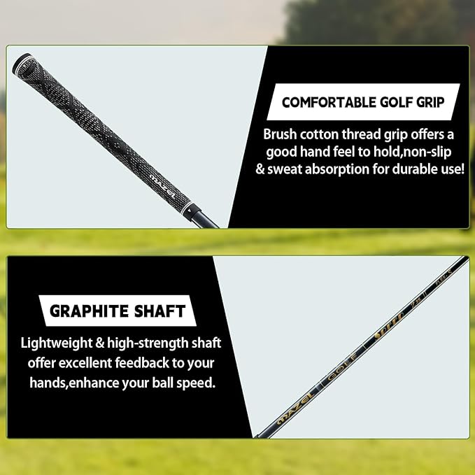 MAZEL Rescue Hybrid Golf Clubs for Men - 2,3,4,5,6,7,8,9,P Single Club for Right Handed Golfers,Regular/Stiff Flex Graphite Shafts