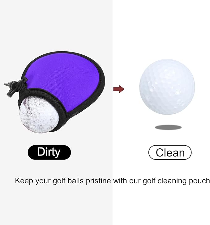PATIKIL Golf Ball Washer Pouch, Portable Golf Balls Cleaner Pocket Bag with Hanging Clip for Men Golf