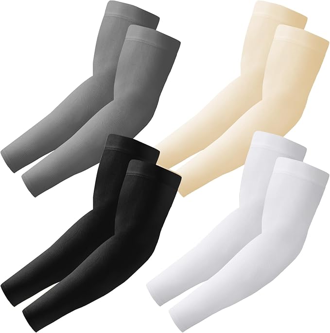 4 Pairs Arm Sleeves to Cover Arms for Men & Women,UV Sun Protection,Cooling Sports Compression,Tattoo Cover Up Sleeve