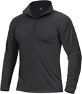 Boladeci Men's Quarter Zip Pullover Premium Fleece Lined Long Sleeve Golf Shirts Warm Hiking Shirts Lightweight Sweatshirts