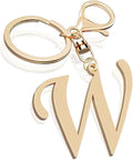 Cute Stainless Steel Gold Initial Letter Keychain for Women Girl, Charms for Key Handbag Backpack Bag, Personalized Gift