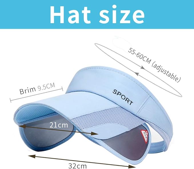 Summer Sun Visor Hat - Women Adjustable Golf Cap with Retractable Brim, UV Protection Beach/Tennis Sport Hat
