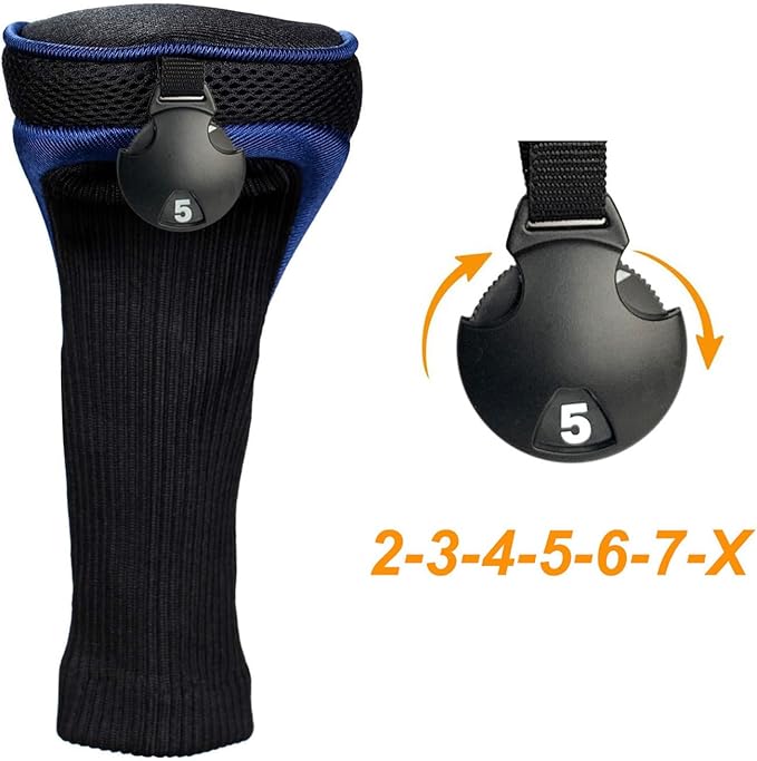 3pcs Nylon Golf Head Covers with Interchangeable Tags, Elastic Self-Fixing Closure, Durable Golf Accessories for Fairway & Driver Clubs