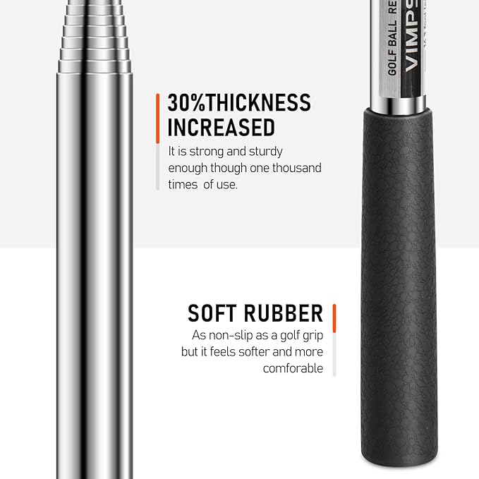 9Ft/12Ft/16.3Ft/20Ft Golf Ball Retriever for Water Telescopic, Stainless Steel Ball Retriever Tool Golf Ball Grabber