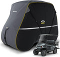 Rosefray Golf Cart Cover 420D Waterproof Innovative 360° Windproof Design, Fits for Club Car, EZgo, Yamaha, and More 2/2+2/4/4+2 Passenger Golf Cart - Black/Gray
