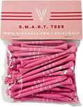 S.M.A.R.T. Bamboo Golf Tees - Durable and Reliable Pink Golf Tees for Women 50Pcs, Three Marking Options (1.25" 1.5" 1.7"), Reduced Ball Spin, Less Friction & Height Markers for Perfect Trajectory
