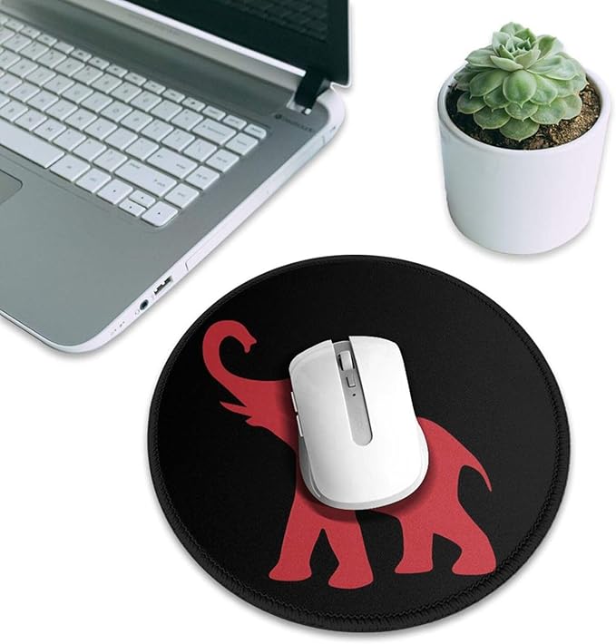 Red Elephant Mouse Pad, Mouse Pads for Desk, Stitched Edge Mousepad with Non-Slip Rubber Base, Gaming Mouse Mat for Computer Laptop Home Office