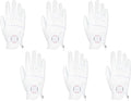 Women's Golf Glove Microfiber with Colorful Cabretta Leather Six Pack(Left is Wear On Left Hands,Right is Wear On Right Hands) Four Colors White/Sky/Orange/Red