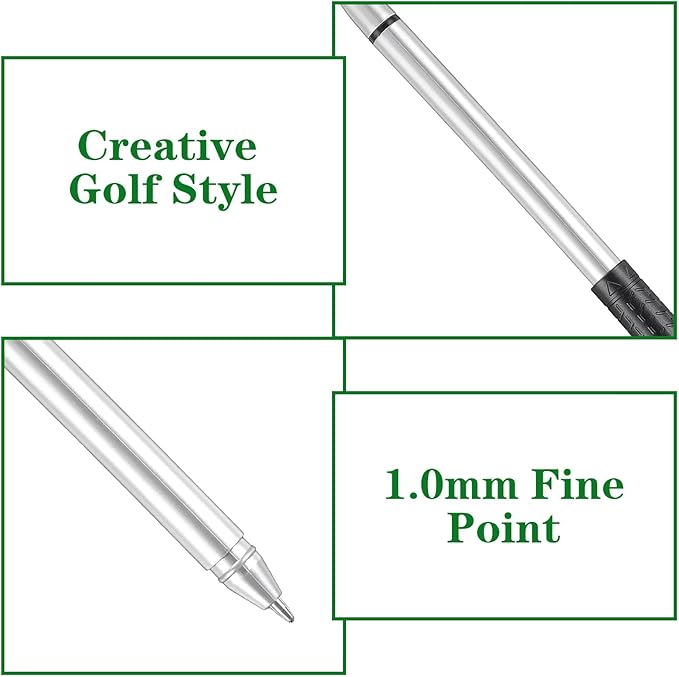 12PCS Golf Pens Golf Ballpoint Pen, Funny Golfs Club Pens Props Black Gel Ink for Students, Office, Golfs Party Favors, Desk Accessories, Tournament Gifts Bulk
