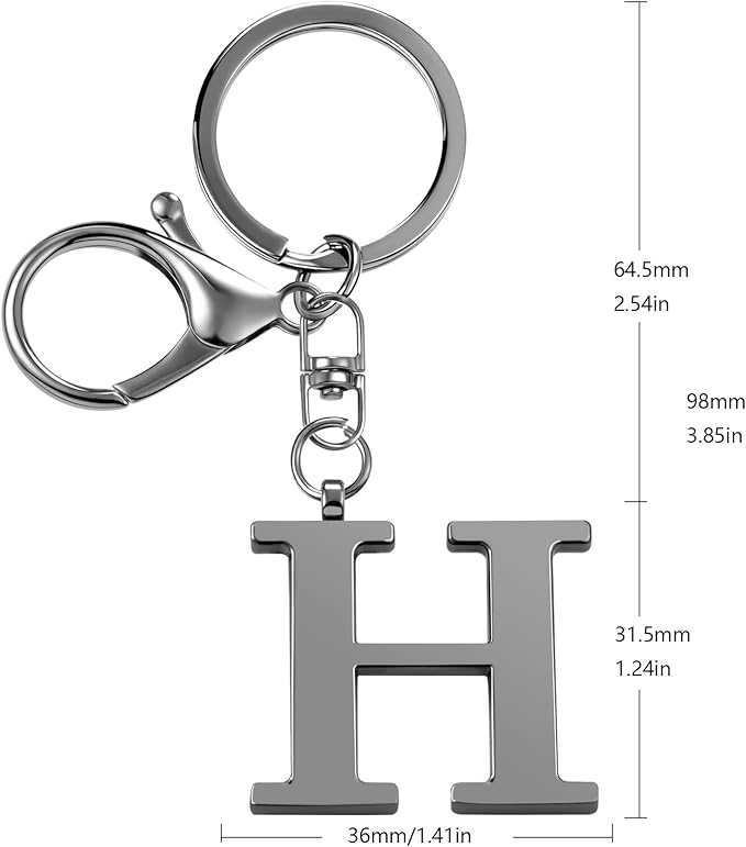 LAXPICOL Gold Letter A-Z Keychain for Women Bag Charms Purse Charms For Handbags Metal Alphabet Initial Letter Keychain