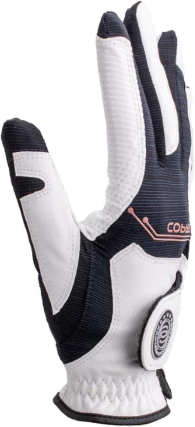 Copper Infused Golf Glove for Men – White/Black – 2 Pack – Compression Fit, Arthritis Relief, Non-Slip Grip – USGA Approved