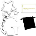 Qunrwe Stainless Steel Initial Letter A-Z Keychain,Inspirational Gifts for Women Men Friends Daughter Son Sister Dad Mom
