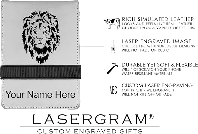 LaserGram Mini Padfolio with Notepad and Pen, Golfer Golfing, Personalized Engraving Included (White)