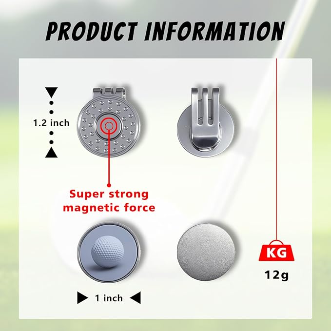 Custom Golf Ball Markers with Magnetic Hat Clip, Personalized Ball Marker & Clip,Metal Markers with Photo/Logo/Text Name, Durable Zinc Alloy Golf Accessories for Men Women