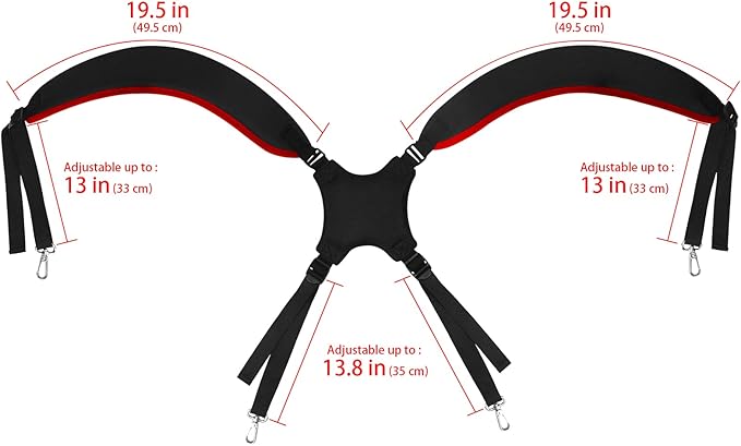 BIG TEETH Golf Bag Strap,Adjustable Padded Bag Strap Replacement,Golf Double Shoulder Bag Straps with 4Pcs Rotate Hooks