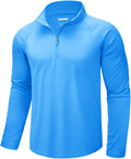CRYSULLY Men's Long Sleeve 1/4 Zip Shirts Sun Protection Pullover UPF 50+ Rash Guard Running Lightweight T Shirt