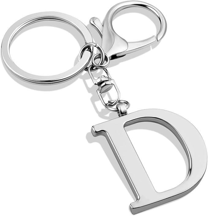 LAXPICOL Gold Letter A-Z Keychain for Women Bag Charms Purse Charms For Handbags Metal Alphabet Initial Letter Keychain