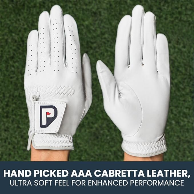 PUR3 Cabretta Leather Golf Gloves Men | Multi-Pack | Real Genuine Ultra Soft Leather Golf Glove | with Ball Marker