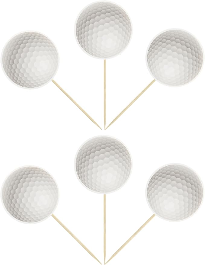 36Pcs Golf Cupcake Toppers Sports Golf Ball Cupcake Picks for Baby Shower Outdoor Sports Players Theme Birthday Party Cake Decorations Supplies