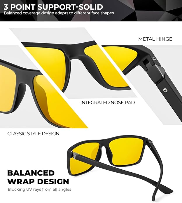KALIYADI Polarized Sunglasses for Men and Women, Mens Sun Glasses with UV Protection for Driving Fishing Golf (3 Packs)