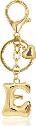 Gold Bubble Heart, Cherry, Bow & More Designs Letter Initial Keychain Bag Charms – Cute Purse Charms for Handbags