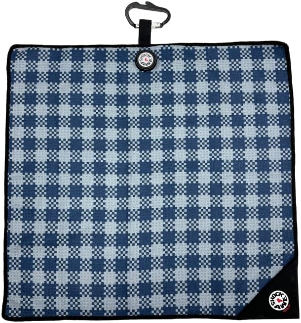 Magnetic 6-in-1 Multi Tool Golf Towel - Magnetic Towel - Ball Marker - Silicone Brush - Groove Cleaner - Bottle Opener - Bag Clip - Microfiber Waffle Design - Men's and Women's Golf - Golf Gifts